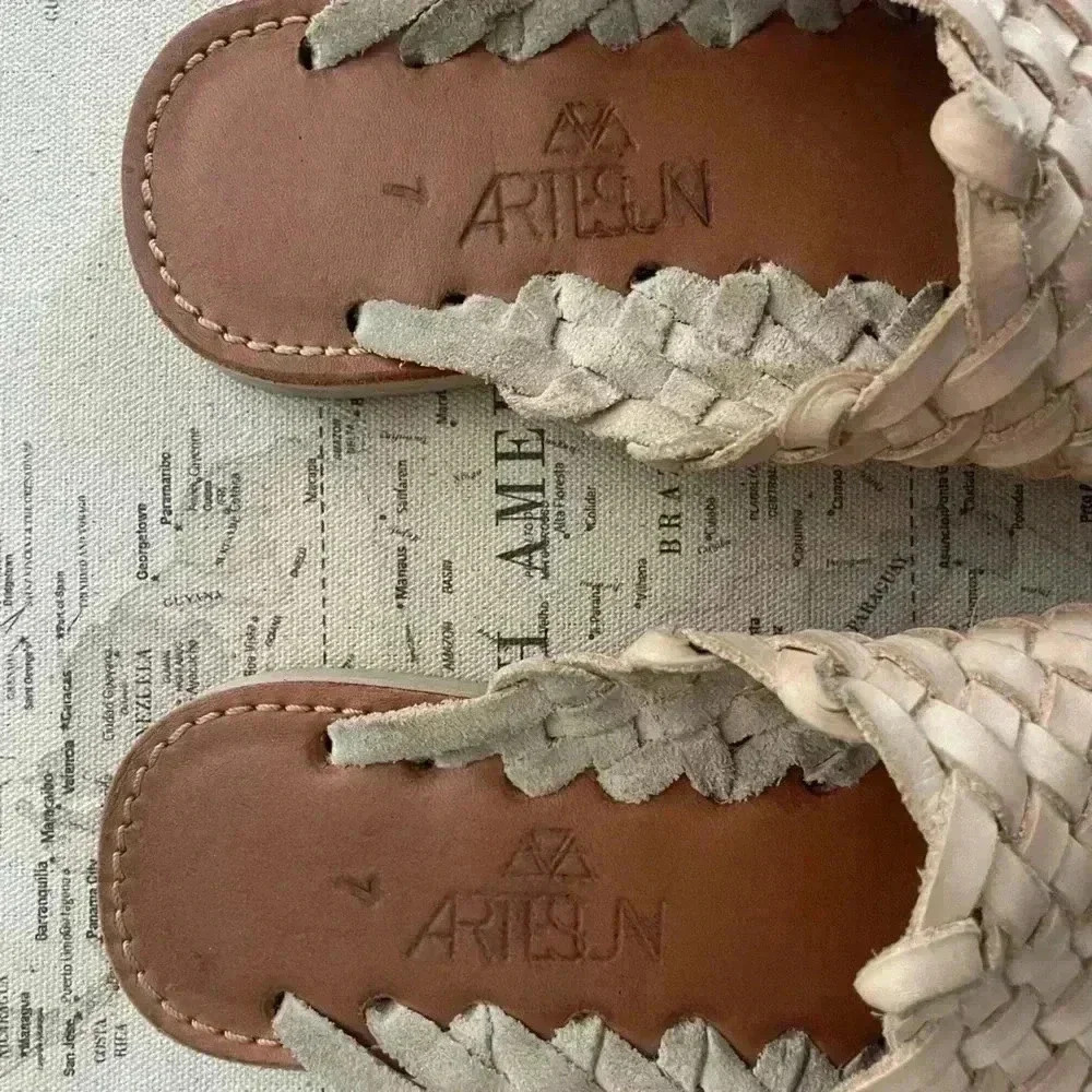 Artesun Woven Leather Mexican Huarache Mules M7 / W9 - Picture 9 of 9